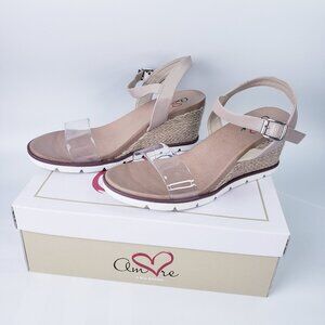 Mia Amore Bradi Women’s Wedge Dress Sandals Natural Size 8.5 US Wide Fit